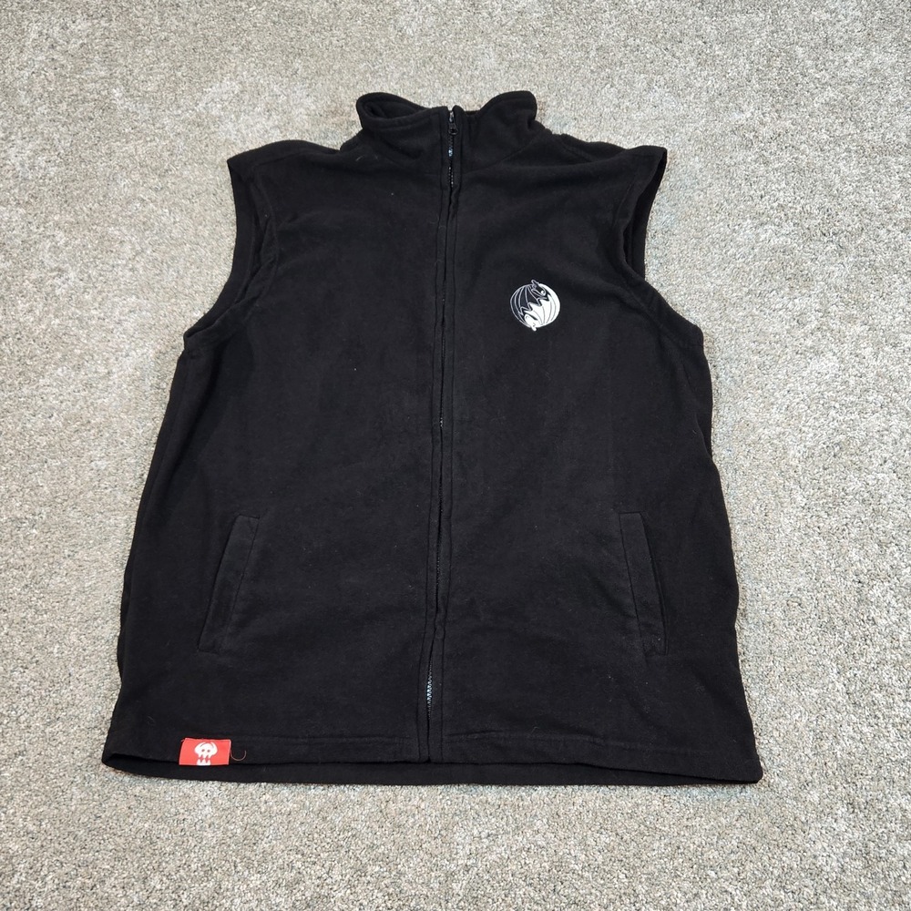 How to Train Your Dragon Fleece Vest mens L black full zip loot wear logo